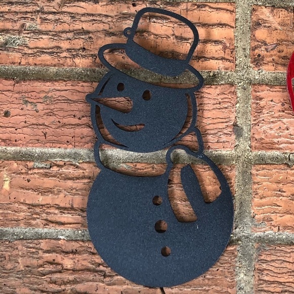 Redline Steel Laser Cut Metal Christmas Holiday Snowman Wall Art Decorative Sign - Picture 2 of 5